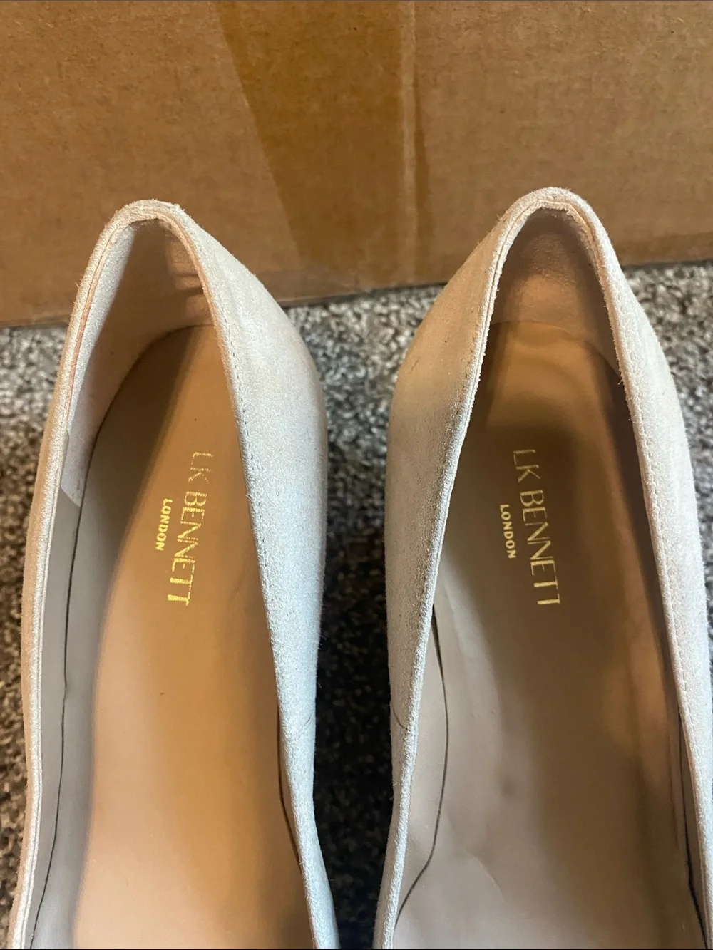 LK Bennett Cream Wedge Pumps with Subtle Metallic Heel